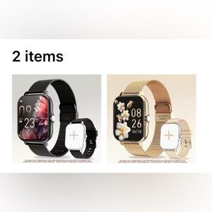 (2) Yes Two Android Smart Watches Excellent Working Condition….Gold and Black